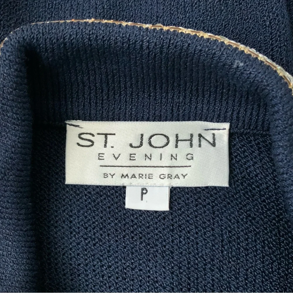 Vintage ST. JOHN EVENING Knit Jacket Skirt Set Santana Knit Evening Crystal